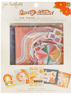 Jen Hadfield Groovy Darlin' Card Making Set-Makes 20 Cards - NIB